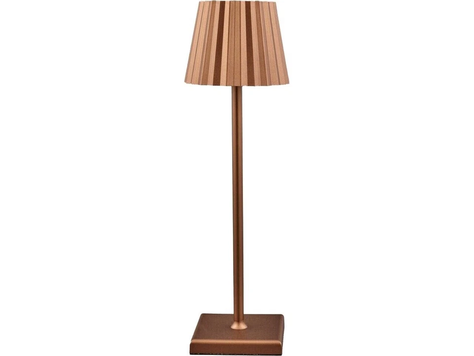 Led Lamp Plisse Table Copper - Rechargeable Dimmable Touch Control - Image 1 of 1