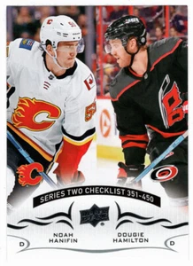 Noah Hanifin - Dougie Hamilton (Hockey Card) 2018-19 Upper Deck # 450 MT - Picture 1 of 2