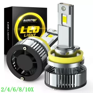 H11 LED Headlight Super Bright Bulbs Kit 6500K White 40000LM HIGH/LOW BEAM 2~10X - Picture 1 of 34