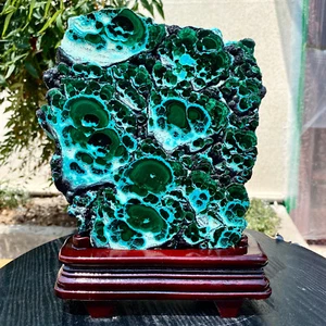 Piedra crisantemo de sílice natural de 5 libras rebanada de cristal de cuarzo especime mineral + base - Imagen 1 de 22