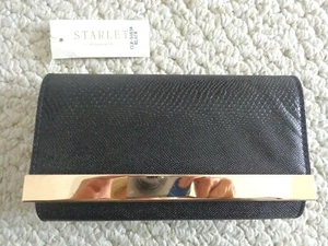 Starlet Hollywood CA Ladies Black Clutch Purse New with Tag (#2919) - Picture 1 of 10