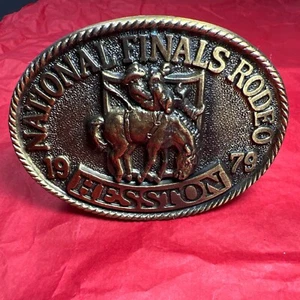 Vintage 1979 National Finals Rodeo NFR Hesston Gürtelschnalle Limited Edition - Bild 1 von 2