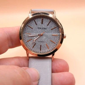 Yolako Women's Quartz Leather Watch Lavender w/ Rose Gold accent and Silver Face - Picture 1 of 5