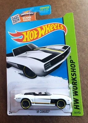 Hot Wheels '69 CAMARO White HW WORKSHOP 2015 THEN AND NOW 241/250 1:64 PR5 CFJ18 - Image 1 of 4