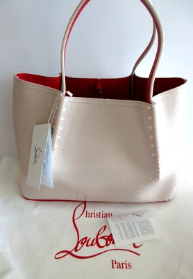 NEW Christian Louboutin Cabrock Tote Snake Embossed Birdie Patent Leather - Image 1 of 4