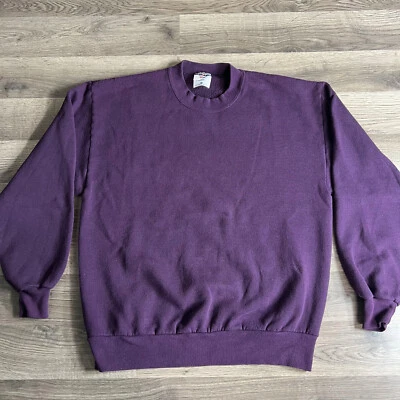 VTG Blank Sweatshirt Mens Large Jerzees Purple Essential 1990s 90s Made in USA - Image 1 of 4