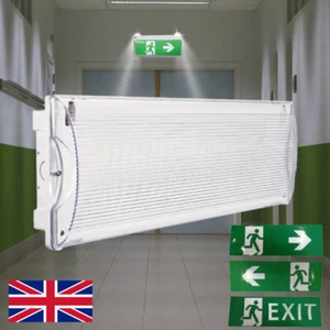 LED Emergency Light Bulkhead Exit Sign IP65 Maintained/ Non Maintained - Morris - Picture 1 of 11