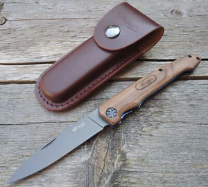 Walther Messer BWK 1 Blue Wood Knife Zweihandfolder 440C Stahl Walnussholz
