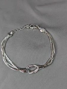 Vintage Avon NR signiertes silberfarbenes Armband mehrere Strang verstellbar - Bild 1 von 8