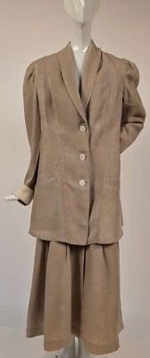 ANTIGUO TRAJE EDUARDIANO DE 2 PIEZAS DE LINO PARA CAMINAR CON BOTONES DE CARCASA PULIDA Foto 1 de 4
