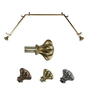 Earl 13/16" Bay Window Curtain Rod  20"-36", 38"-72", choose from 3 colors - Picture 1 of 4