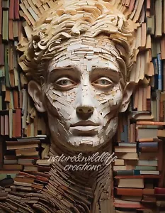 Digital Image Picture Photo Art Book Face Sculpture - Picture 1 of 1