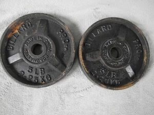 Vintage Billard Pro Standard Weight Plates 2 x 5 lb - Picture 1 of 4