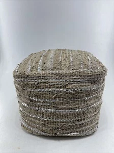 Ottoman Woven Foot Stool Knitted - Picture 1 of 12