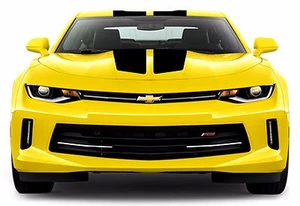 NEW Chevy CAMARO 9" Car Rally RACING STRIPES Gloss Black vinyl Custom Decal - Foto 1 di 10