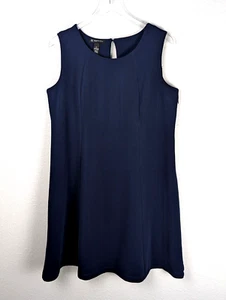 INC Damen ärmelloses Kleid 0x Fit & Flare dunkelblau Büro - Bild 1 von 9