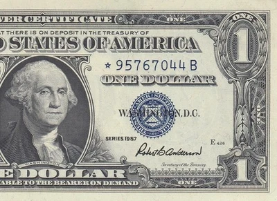 1957 UNITED STATES SILVER CERTIFICATE $1 **STAR NOTE** (( GEM UNC )) - Image 1 of 4