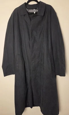 Sanyo New York Removable Wool Lined Trench Coat Mens L Black Made in Japan Clean - Image 1 of 4