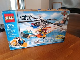 Lego City 7738 Coast Huard Helicopter And Life Raft. 💯 Complete 