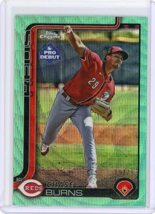 2025 Topps Pro Debut #PDC-169 Chase Burns Chrome Aqua Wave Refractor 19/75 - Picture 1 of 2