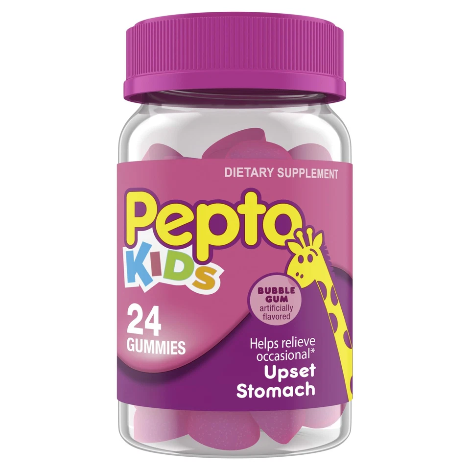 3 PACK Pepto-Bismol Kids' Digestive Gummies - 24ct - EXP 06/2026