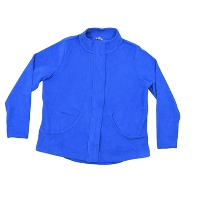 NEW Talbots Plus Size Blue Fleece Jacket NWT - 23 in PTP Snap Full Zip - Image 1 of 4