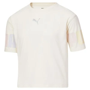 Puma Luminous Logo Crew Neck Short Sleeve T-Shirt Youth Girls Size L Casual Top - Picture 1 of 2