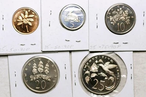 1971 JAMAIKA LOT VON FÜNF MÜNZEN: 1-5-10-20-25 CENT (PROOF!) - Bild 1 von 2