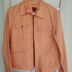Chaps Womens Medium Jacket Full zip denim classic peach orange - Picture 1 of 1
