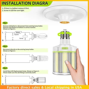 LED Corn Lights 80W E39 4500K/5000K/5700K Commercial Warehouse Shop Light Bulb - Picture 1 of 16