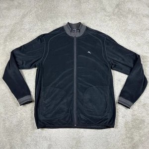 Tommy Bahama Jacket Mens XLT Black Paradise Tech Full Zip Rib Collar Pockets - Picture 1 of 11