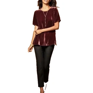 Eileen Fisher Gr. PL Samt Seide Mischung Boxy Top Tunika Shirt Pullover Tee Shirt - Bild 1 von 4