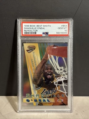 SHAQUILLE O'NEAL 1996-97 BOWMAN'S BEST SHOTS REFRACTOR LAKERS PSA 10 - Image 1 of 2