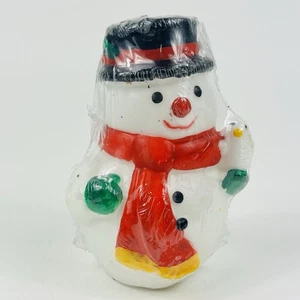 Schneemann mit Vogel Kerze Made in Hong Kong Papierkunst? NEU VERSIEGELT VTG Weihnachten - Bild 1 von 11