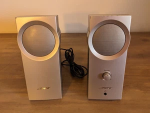 Silver Bose Companion 2 Computer Desktop Speakers Poor Audio Quality- As-IS - Afbeelding 1 van 5