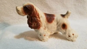 Springer Spaniel dog figurine white and brown - Picture 1 of 6