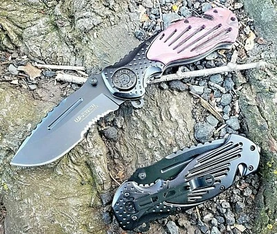 Purple Black Spring Assisted Pocket Knife Super Bitch Ladies 7.2 oz Tactical  😍 - Image 1 of 4