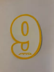 NOS PRO BMX Motocross number plate number 9 White/Yellow vintage oldschool - Foto 1 di 1