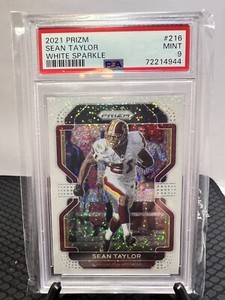 2021 Panini White Sparkle Prizm SSP Sean Taylor #216 PSA 9 POP 1 Prizm Redskins