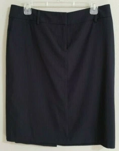New York Company Skirt Black Stretch Button Zipper Pockets Slit Straight Size 10 - Picture 1 of 11