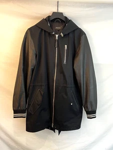 Mackage for Holt Renfrew - "Cullen" Leather Sleeve Varsity Trench Coat - Mens 40 - Picture 1 of 14