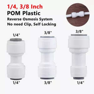 1/4” 3/8" Push Fit Pipe Fittings Straight RO Unit Reverse Osmosis Water Filter - Picture 1 of 10