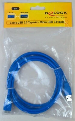 DeLOCK 82532 USB 3.0 A zu Micro USB 3.0 männlich 2 m NEU OVP - Bild 1 von 3