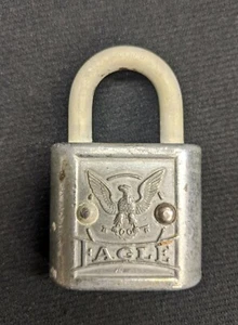 Vintage EAGLE Padlock Eagle Lock Company Terryville Connecticut No Key - Picture 1 of 6