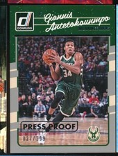 2016-17 Panini Donruss Press Proof Silver /299 Giannis Antetokounmpo #5 BUCKS