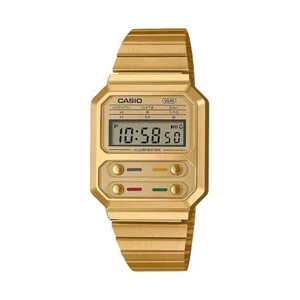 Orologio CASIO mod. A100WEG-9ADF Digitale VINTAGE Acciaio Gold Chrono Alarm - Foto 1 di 1