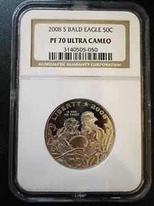 2008 S Bald Eagle 50c NGC Pf-70 Ultra Cameo - Picture 1 of 2