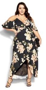 City Chic Floral Flourish Maxi Dress In Black SZ XS 14 NWT - Bild 1 von 12
