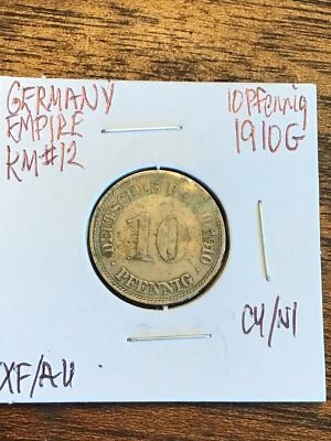 Germany Empire KM#12 10 Pfennig 1910G CU/NI Hard To Find In This Condition LQQK - Image 1 of 4