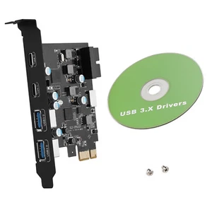 4-Port USB 3.0 PCIe Expansion Card For Multi-OS 5Gbps Transfer 2xUSB-C 2xUSB-A - Picture 1 of 12